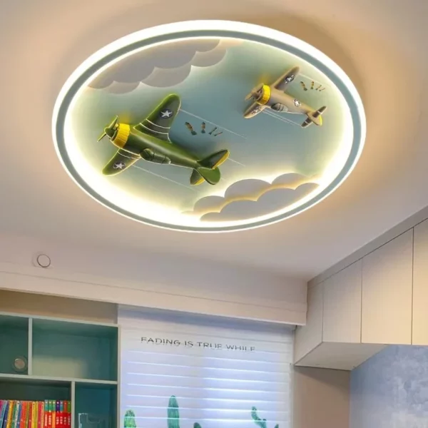 2023 Rocket Bear Ceiling Lamp Children Room Study Girls Boys Ceiling Light Dimming Bedroom Princess Room Home Decor