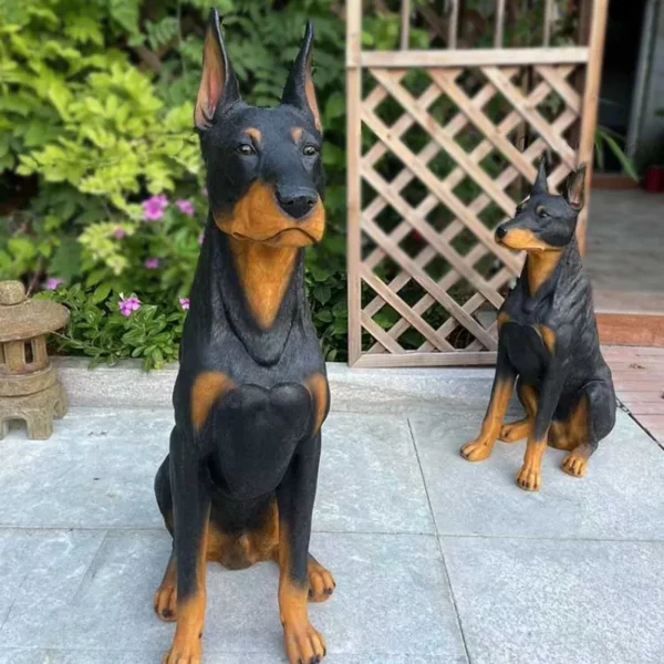 Doberman Sculptures & Figurine Home Decoration Decorate Statues and Statues Pet Dog Model Figurines for Interior Resin Decor