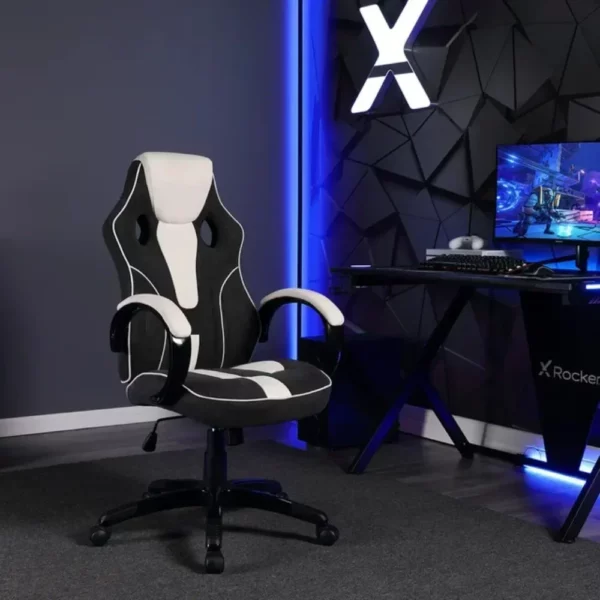 Gaming Chair Ergonomic Gamer Chair Height Adjustable Computer Chair, White