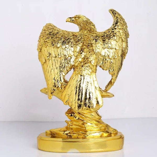 Golden Bald Eagle Statue Home Decor Statue, Office Decoration Resin Art Crafts, Resin Animal Crafts Golden Eagle Spreading Wings