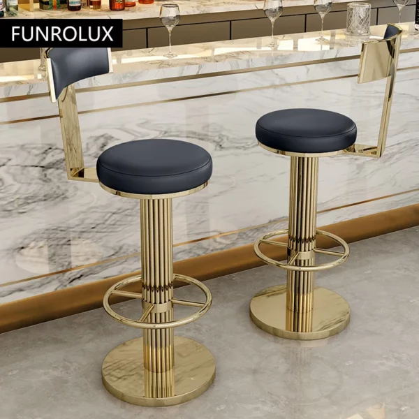 Golden Bar Chair Height Adjustable Swivel Counter Bar Stool Modern Stainless Steel Kitchen Counter Chair Dining Chairs Set