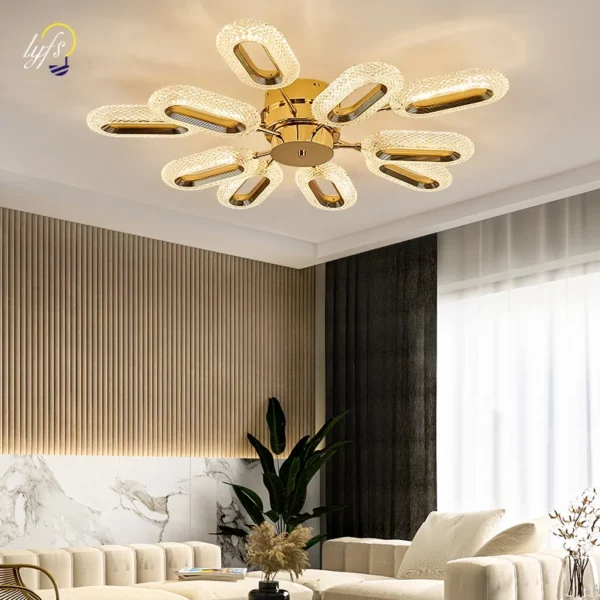 Modern Crystal LED Ceiling Chandelier Lamp Oval Pendant Light For Home Living Room Kitchen Dining Table Hanging Lamps Decoration