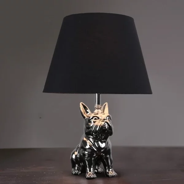 Modern Dog Table lamp Gold Ceramic Table Lamps For Living Room Bedroom Nordic Study Desk Decor Light Home E27 Night Bedside Lamp