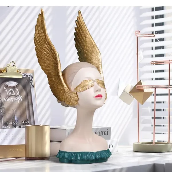 Modern Light Luxury Angel Girl Desktop Decoration Creative Abstract Figure Statue Crafts Living Room Home Decoration Accessories