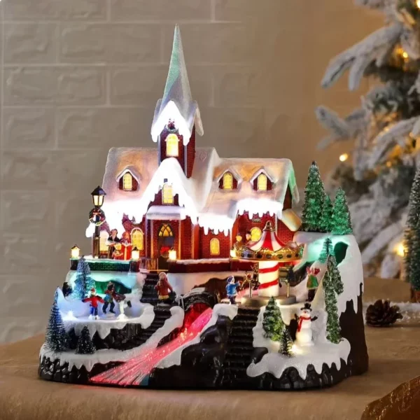 New Hilltop Church Christmas Decorations Birthday Christmas Gift Decorations Creative Music Box Home Desktop Decoration