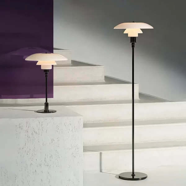 Nordic Minimalist Retro Bauhaus Glass Shade Led Floor Lamp Living Room Bedroom Home Decor Bedside Standing Reading Table Light