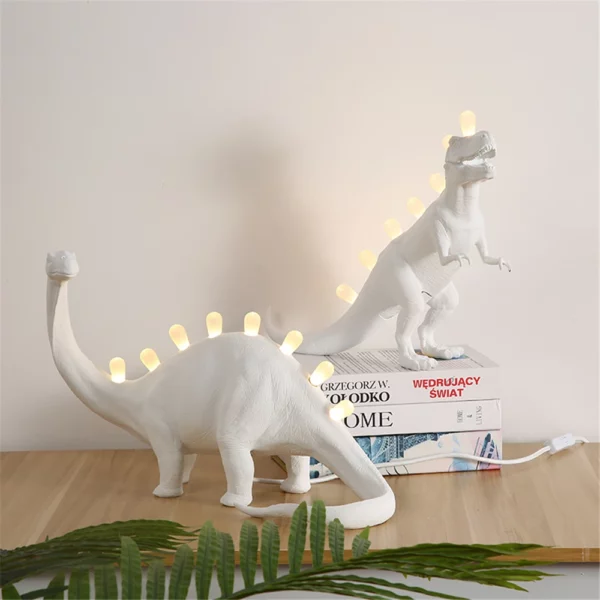 Resin Dinosaur Table Lamps JURASSIC for Bedroom Bronto T-Rex Dinosaur Led Desk Lamps Home art Decor Lighting Luminaire